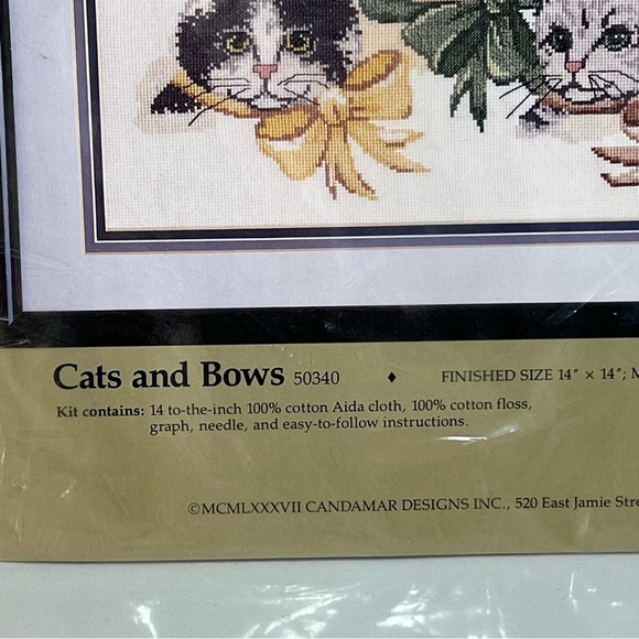 Vintage Dimensions & Candamar Cat Cross Stitch Kits - Finished Size 14x14/12x8 - Picture 4 of 9